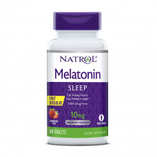 Быстродействующее снотворное, Мелатонин, Natrol Melatonin, 10 мг, 60 капсул
